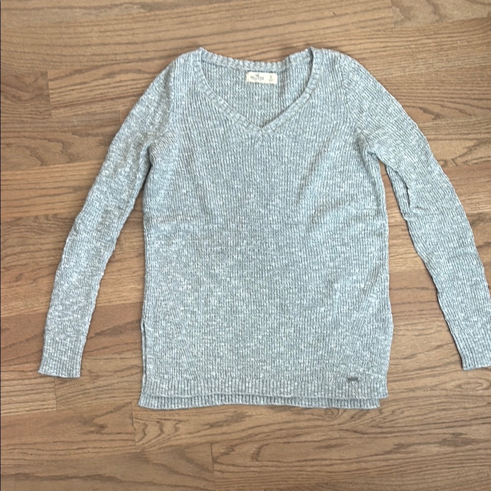 Gray V-Neck Sweater